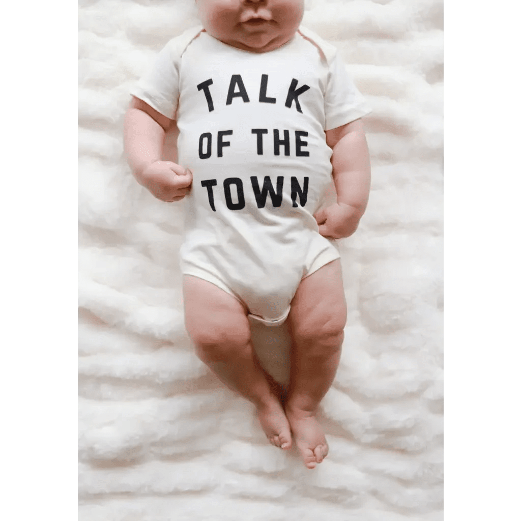 Talk of the Town Organic Cotton Baby Onesie by Polished Prints