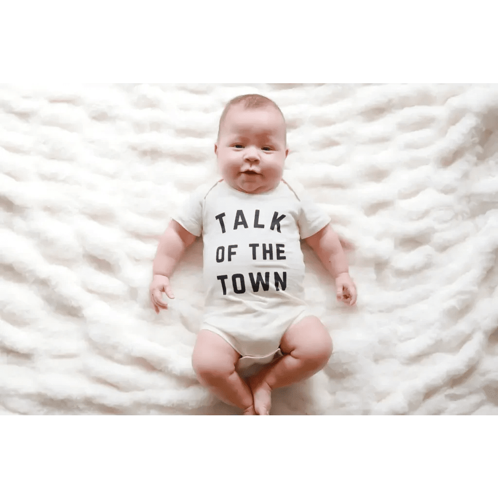 Talk of the Town Organic Cotton Baby Onesie by Polished Prints
