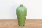 Tall Glazed Floral Engraved Vase