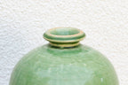 Tall Glazed Floral Engraved Vase