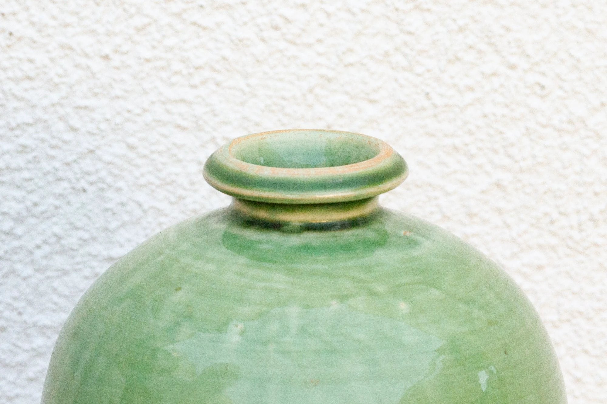 Tall Glazed Floral Engraved Vase