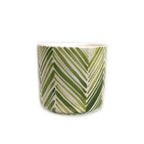 Tall Serving Bowl - Green Palm Leaves La Vie Bien Tall Serving Bowl - Green Palm Leaves