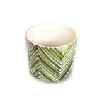 Tall Serving Bowl - Green Palm Leaves La Vie Bien Tall Serving Bowl - Green Palm Leaves