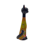 Tall Talavera Cat Statue | Floral Terracotta Design Talavera Statue La Vie Bien Tall Talavera Cat Statue | Floral Terracotta Design