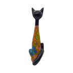 Tall Talavera Cat Statue | Floral Terracotta Design Talavera Statue La Vie Bien Tall Talavera Cat Statue | Floral Terracotta Design