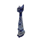 Tall Talavera Cat Statue | Handmade Blue & White Ceramic Figurine Talavera Statue La Vie Bien Tall Talavera Cat Statue | Handmade Blue & White Ceramic Figurine