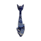 Tall Talavera Cat Statue | Handmade Blue & White Ceramic Figurine Talavera Statue La Vie Bien Tall Talavera Cat Statue | Handmade Blue & White Ceramic Figurine