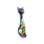 Tall Talavera Cat Statue | Handmade Mexican Sunflower Decor Talavera Statue La Vie Bien Tall Talavera Cat Statue | Handmade Mexican Sunflower Decor