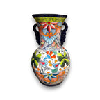 Tall Talavera Vase | Blue Rim Mexican Pottery Talavera Vase La Vie Bien Tall Talavera Vase | Blue Rim Mexican Pottery