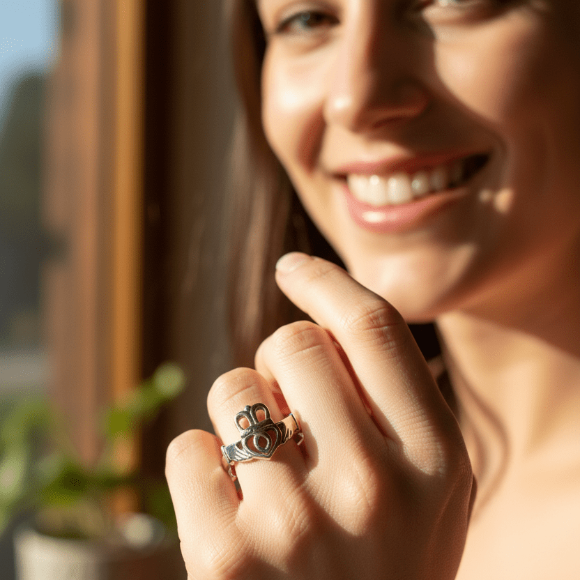 Tallisen Irish Claddagh Ring in Sterling Silver Ring La Vie Bien Tallisen Irish Claddagh Ring in Sterling Silver