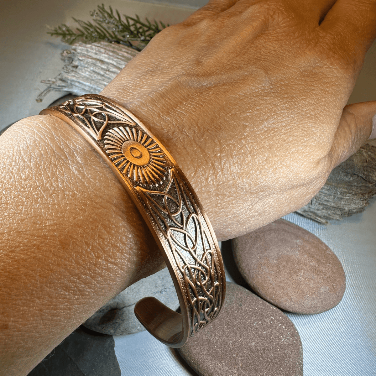 Talorgan Celtic Copper Cuff Bracelet Bracelet La Vie Bien Talorgan Celtic Copper Cuff Bracelet