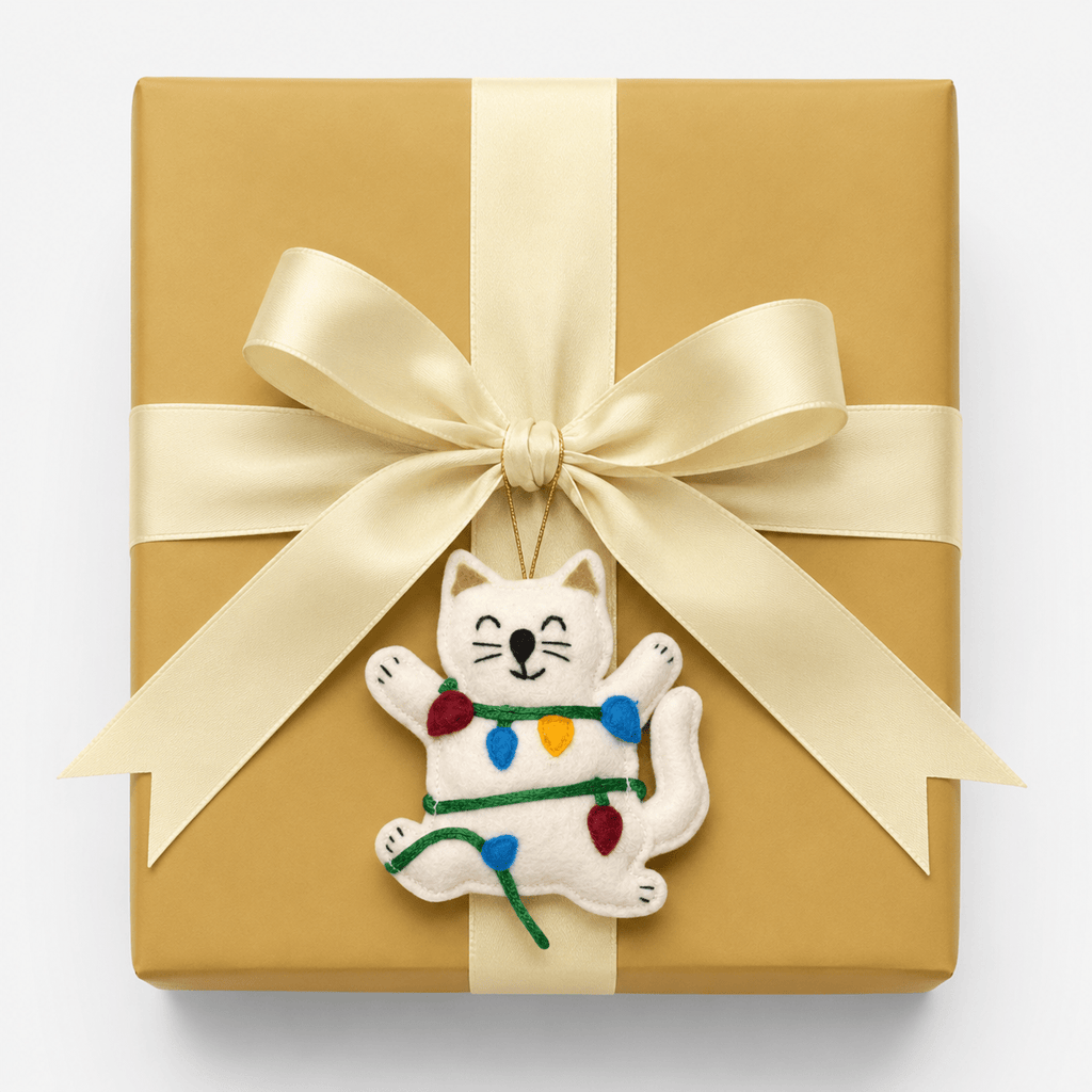 Tangled in Lights Cat Ornament Holiday La Vie Bien Tangled in Lights Cat Ornament