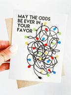 Tangled Lights May the Odds Be in Your Favor Christmas Card by Five Dot Post