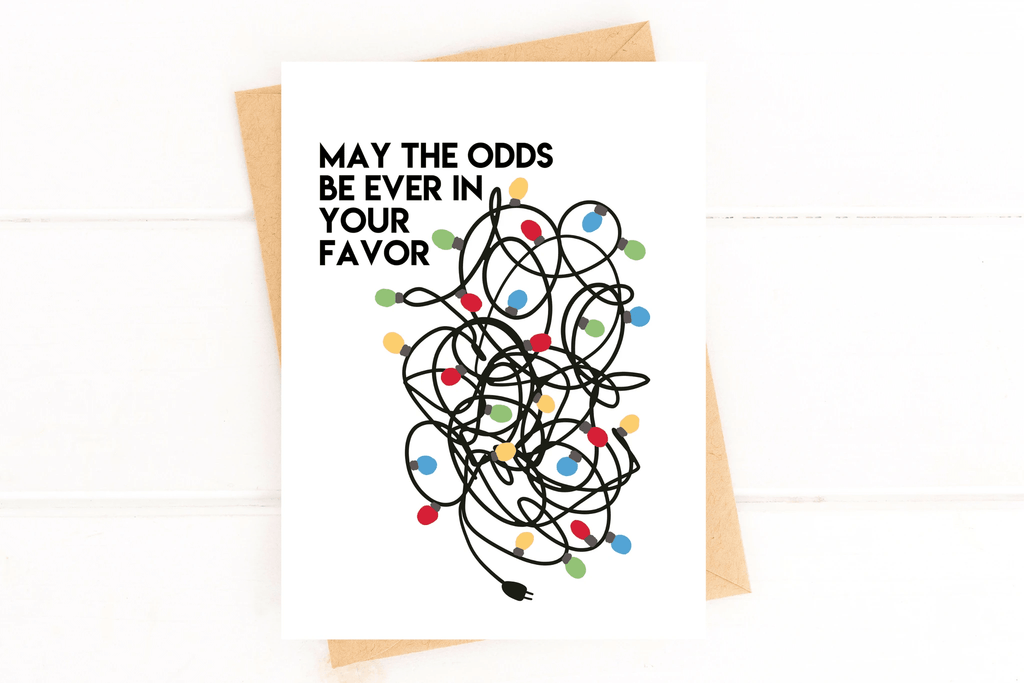 Tangled Lights May the Odds Be in Your Favor Christmas Card by Five Dot Post