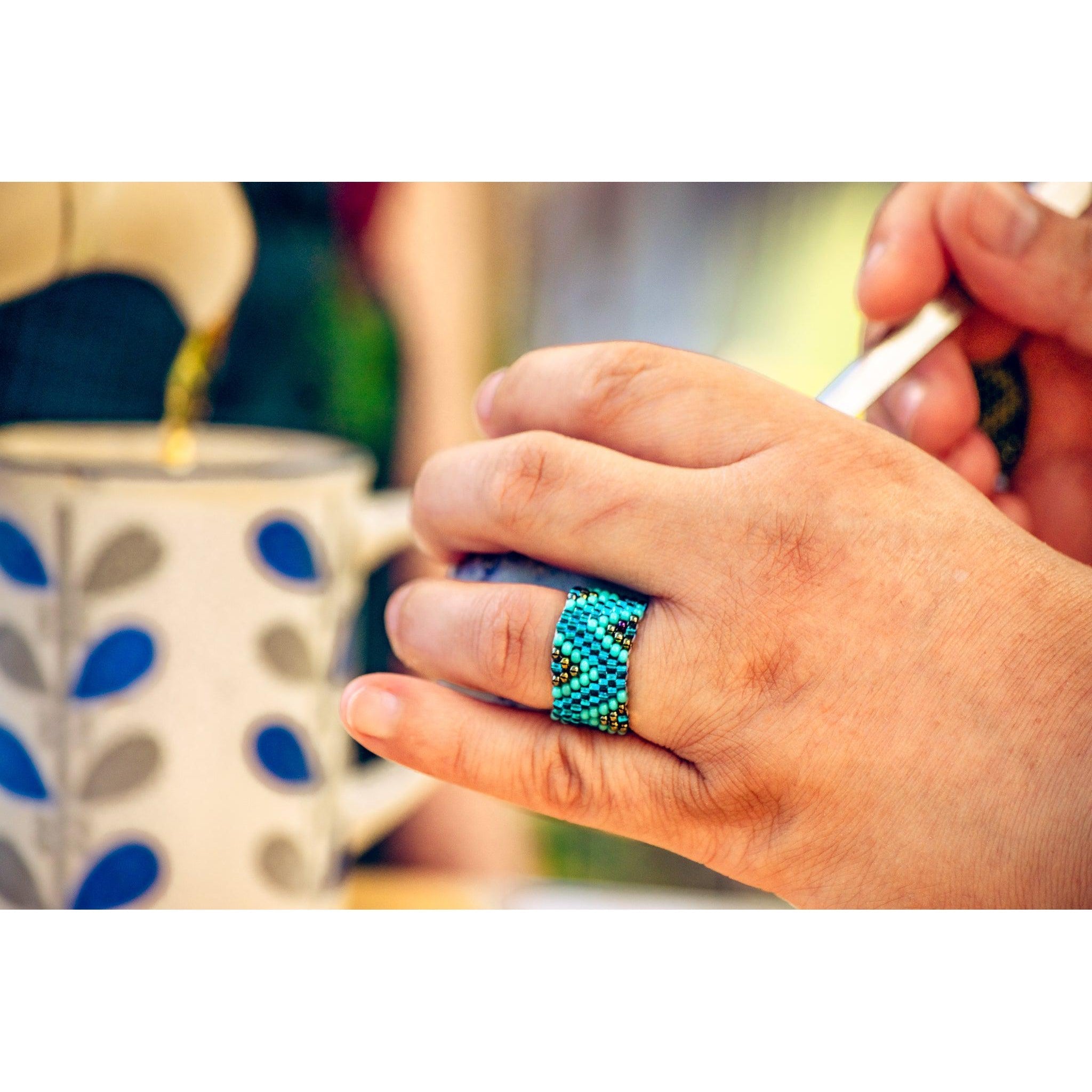 Tania Seed Bead Ring (Assorted) - Guatemala Jewelry La Vie Bien Tania Seed Bead Ring (Assorted) - Guatemala