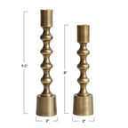 Taper Candle Holders, Antique Gold Finish, Set of 2 by White Cliff Studio