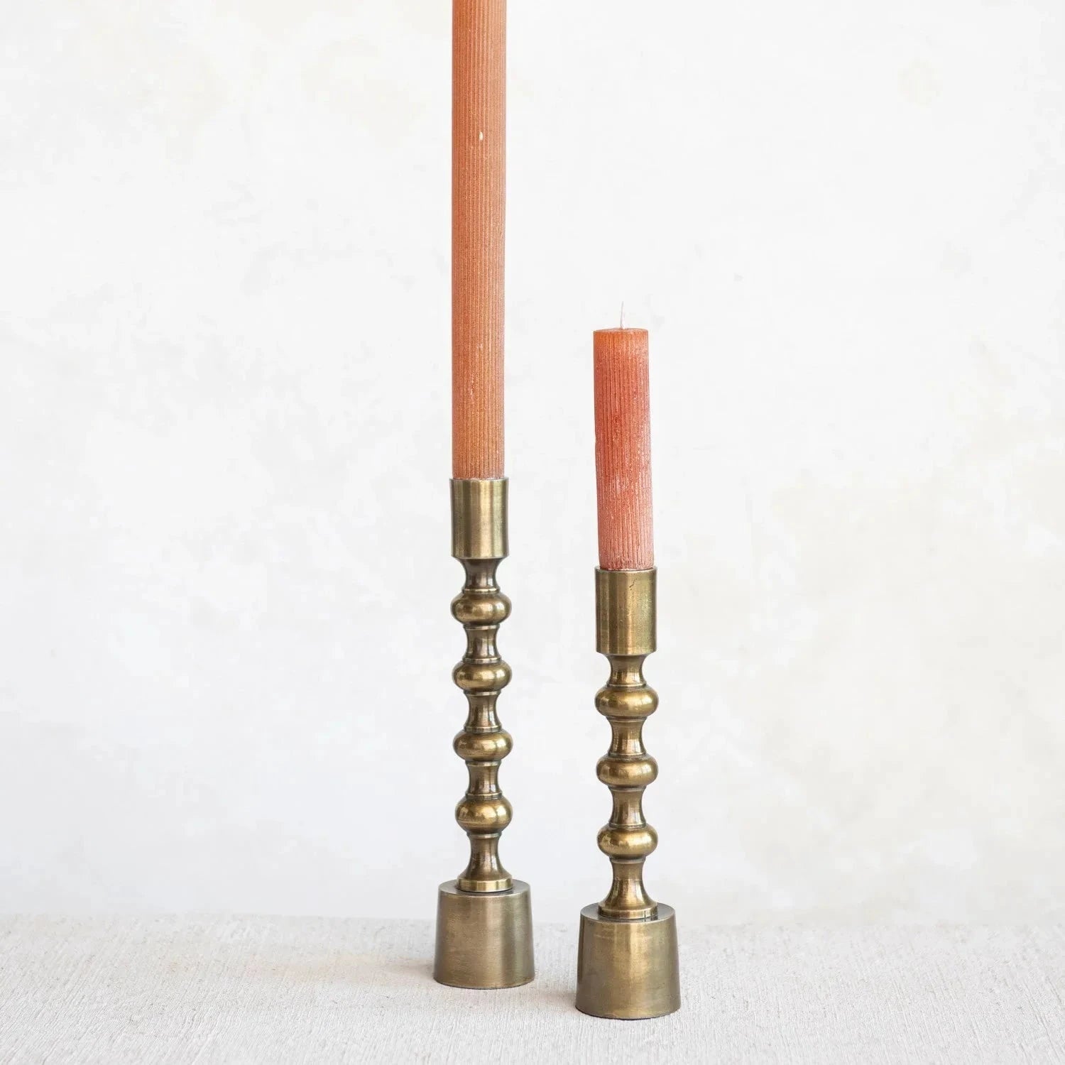 Taper Candle Holders, Antique Gold Finish, Set of 2 by White Cliff Studio
