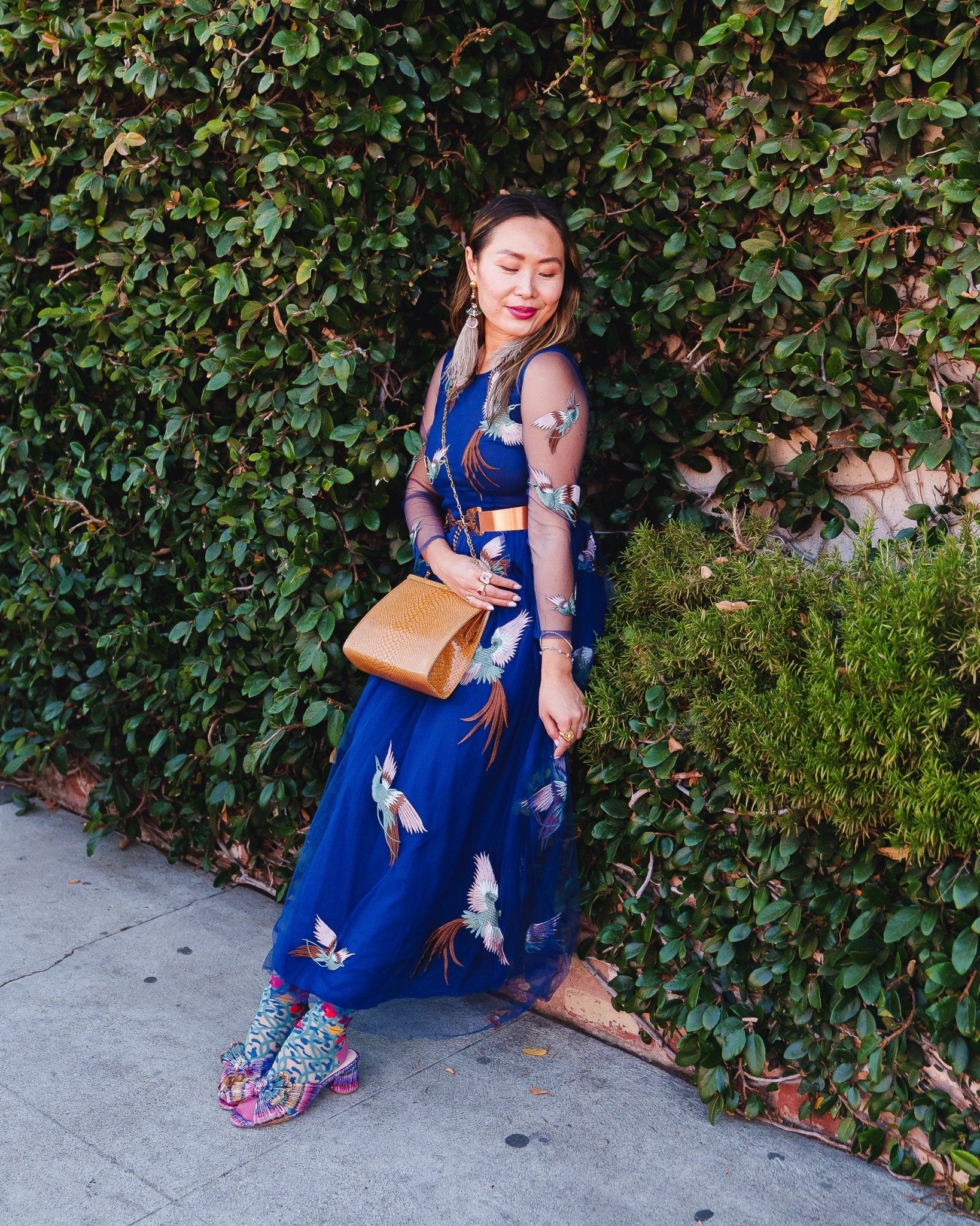 Tapestry Vines Sheer Crew Sock