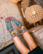 Tapestry Vines Sheer Crew Sock by Sock Candy