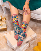 Tapestry Vines Sheer Crew Sock by Sock Candy
