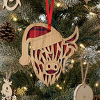 Tartan Santa Highland Cow Ornament Gifts La Vie Bien Tartan Santa Highland Cow Ornament