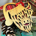 Tartan Santa Highland Cow Ornament Gifts La Vie Bien Tartan Santa Highland Cow Ornament
