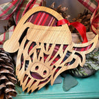 Tartan Santa Highland Cow Ornament Gifts La Vie Bien Tartan Santa Highland Cow Ornament