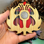 Tartan Thistle Ornament with Lucky Sixpence Gifts La Vie Bien Tartan Thistle Ornament with Lucky Sixpence