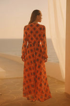 Sun Print Chiffon Dress by Soléa