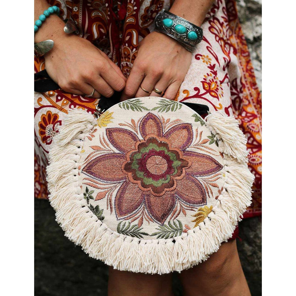 Tassel Crossbody Flor Canteen Bag | Clutch - Thailand Bags La Vie Bien Tassel Crossbody Flor Canteen Bag | Clutch - Thailand