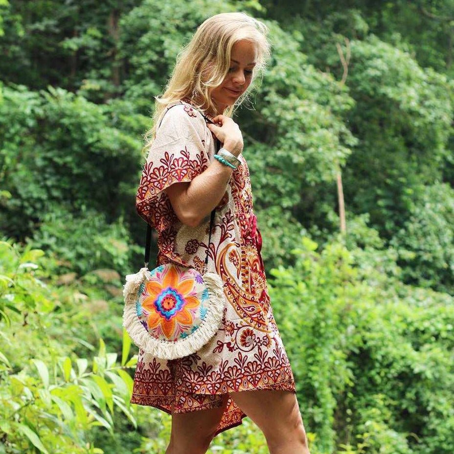 Tassel Crossbody Flor Canteen Bag | Clutch - Thailand Bags La Vie Bien Tassel Crossbody Flor Canteen Bag | Clutch - Thailand