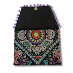 Tassel Embrodiered Handmade Clutch - Thailand Bags La Vie Bien Tassel Embrodiered Handmade Clutch - Thailand