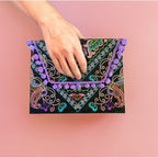 Tassel Embrodiered Handmade Clutch - Thailand Bags La Vie Bien Tassel Embrodiered Handmade Clutch - Thailand
