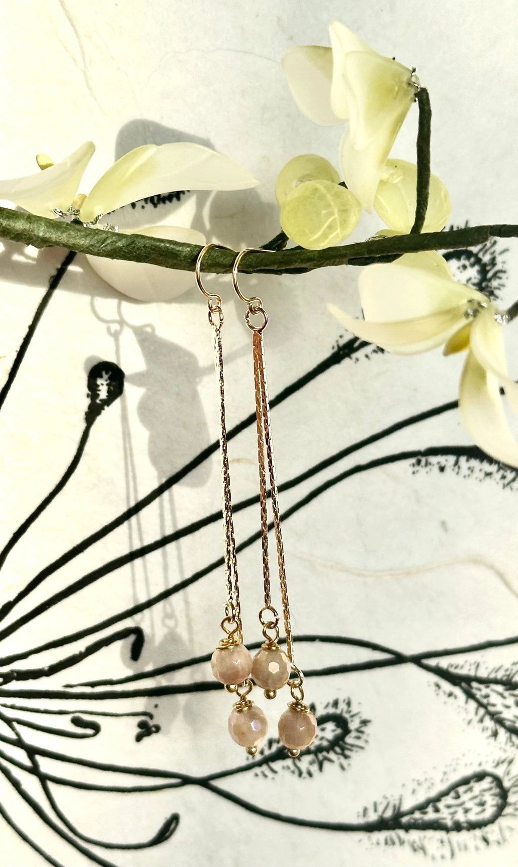 Tassel Gemstone Dangle Earrings