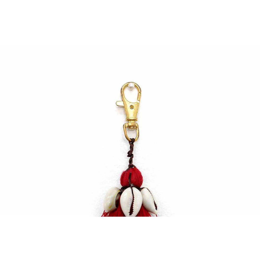 Tassel With Shells Boho Bag Charm Zipper Pull - Thailand La Vie Bien Tassel With Shells Boho Bag Charm Zipper Pull - Thailand