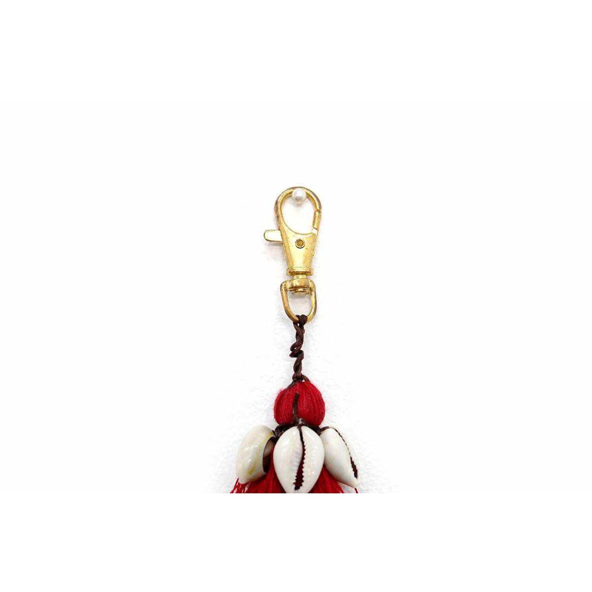 Tassel With Shells Boho Bag Charm Zipper Pull - Thailand La Vie Bien Tassel With Shells Boho Bag Charm Zipper Pull - Thailand
