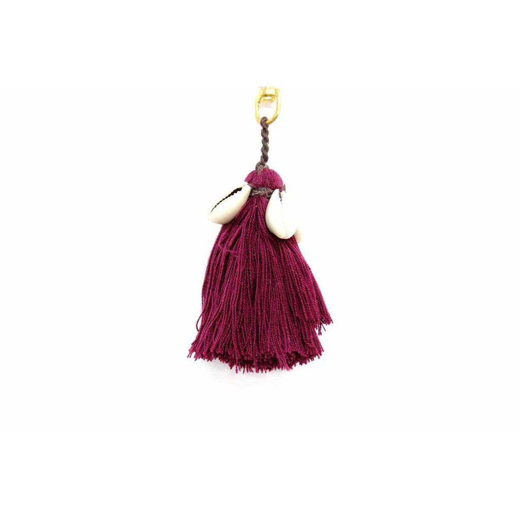Tassel With Shells Boho Bag Charm Zipper Pull - Thailand La Vie Bien Tassel With Shells Boho Bag Charm Zipper Pull - Thailand