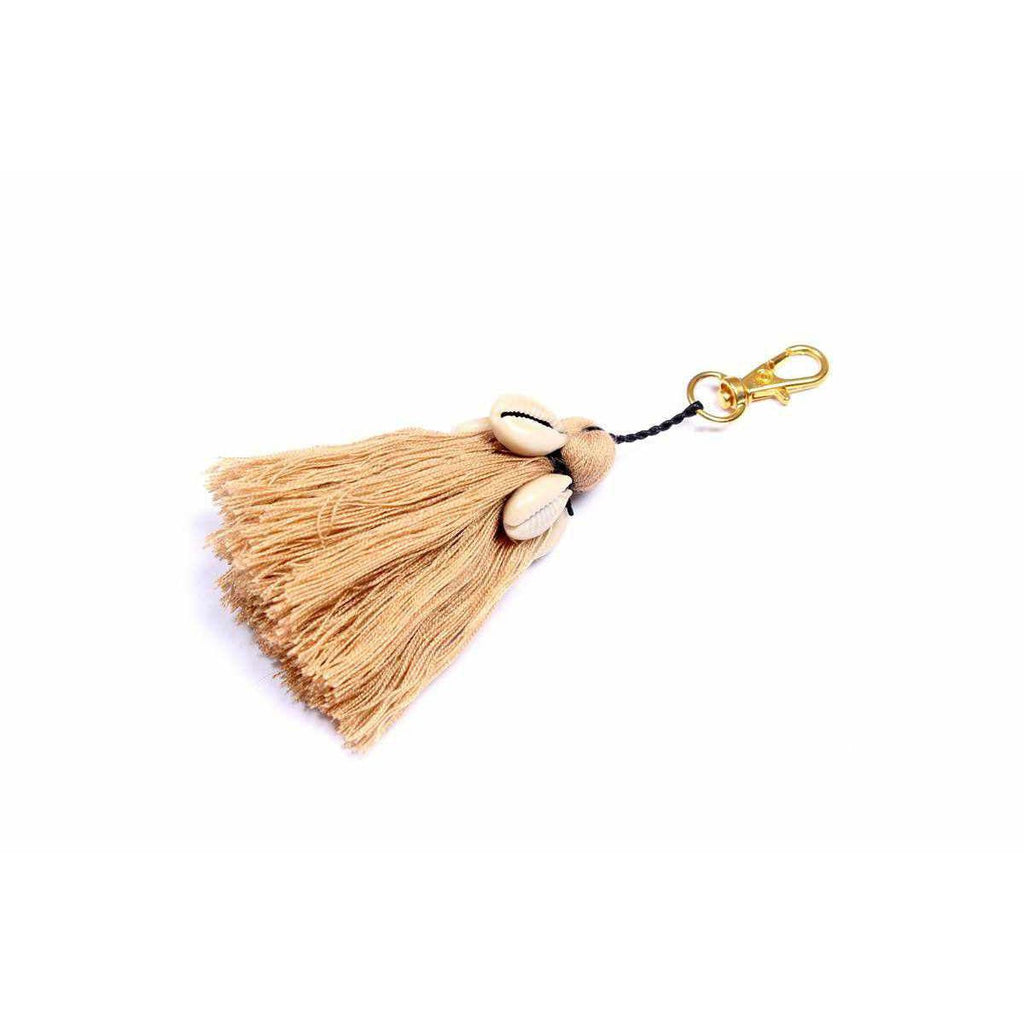 Tassel With Shells Boho Bag Charm Zipper Pull - Thailand La Vie Bien Tassel With Shells Boho Bag Charm Zipper Pull - Thailand