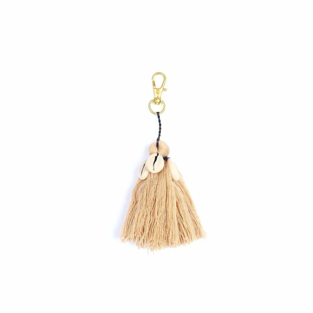 Tassel With Shells Boho Bag Charm Zipper Pull - Thailand La Vie Bien Tassel With Shells Boho Bag Charm Zipper Pull - Thailand