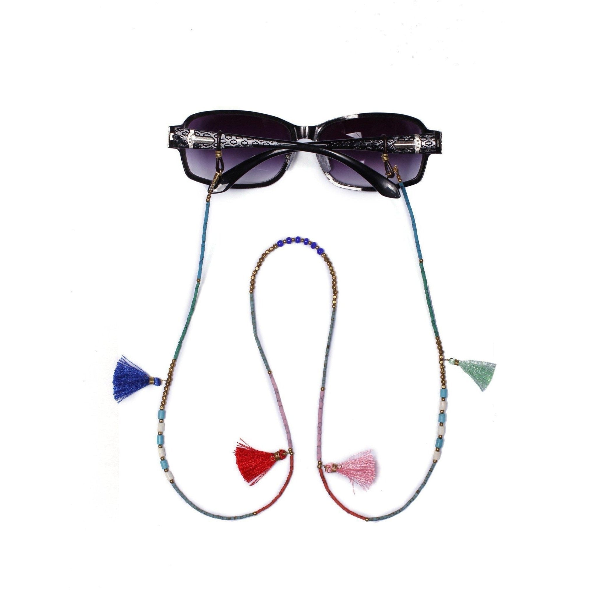 Tassels & Stone Beads Sunglass Holders - Thailand Jewelry La Vie Bien Tassels & Stone Beads Sunglass Holders - Thailand