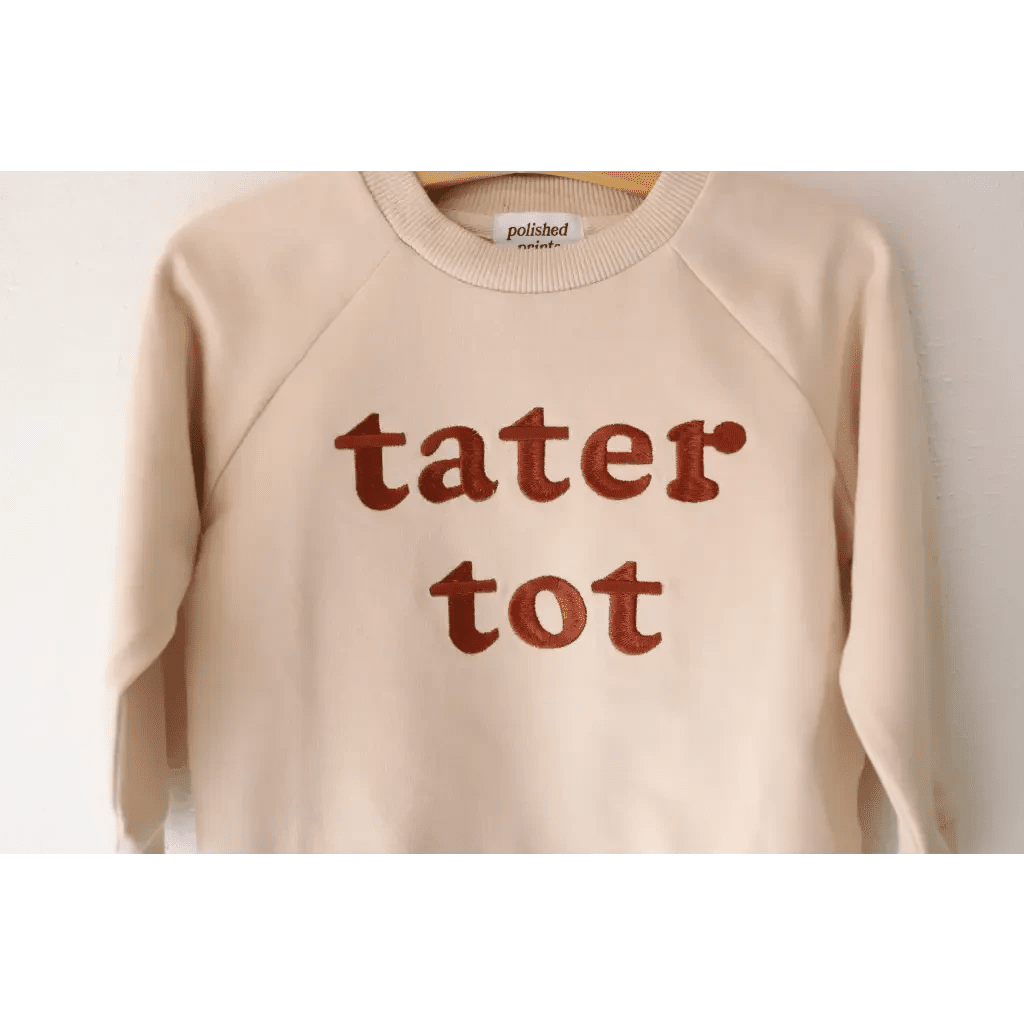 Tater Tot Kids Pullover Sweatshirt by Polished Prints