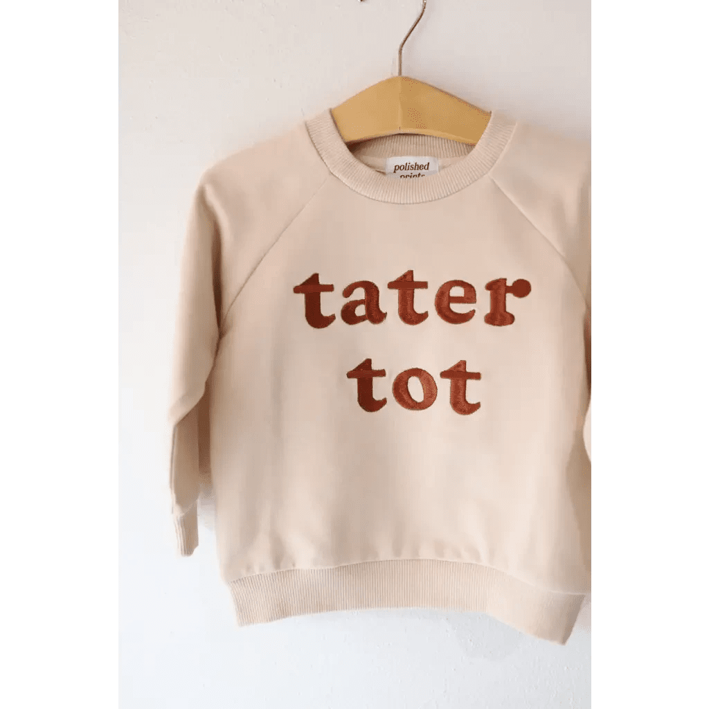 Tater Tot Kids Pullover Sweatshirt by Polished Prints