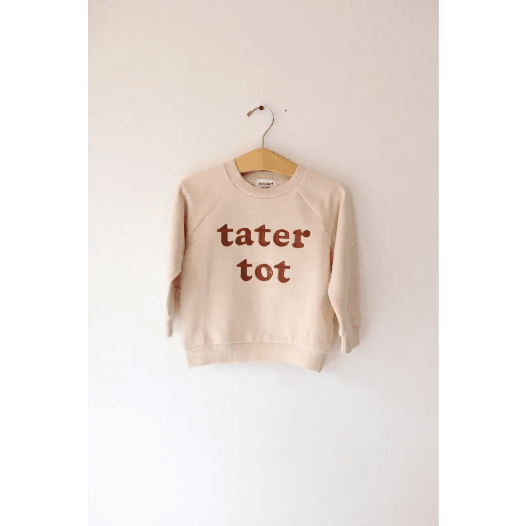 Tater Tot Kids Pullover Sweatshirt by Polished Prints
