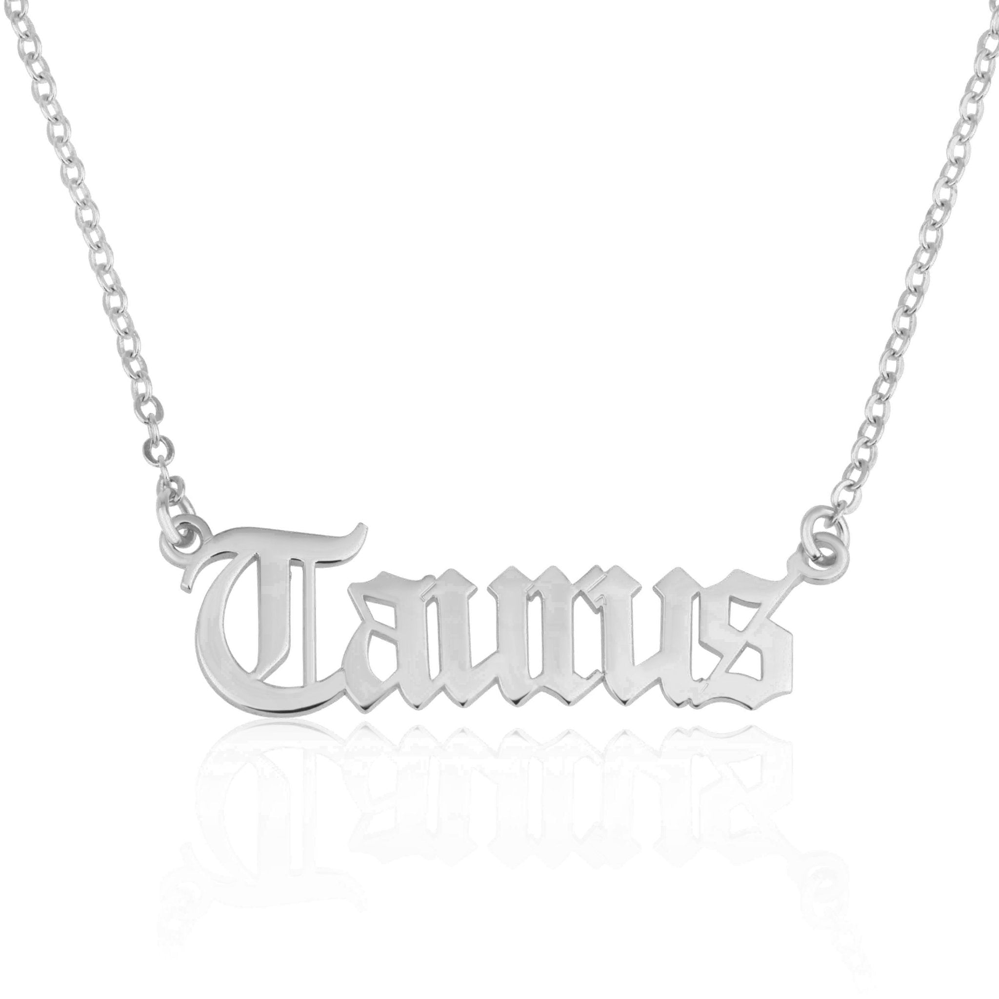 Taurus Script Necklace La Vie Bien Taurus Script Necklace