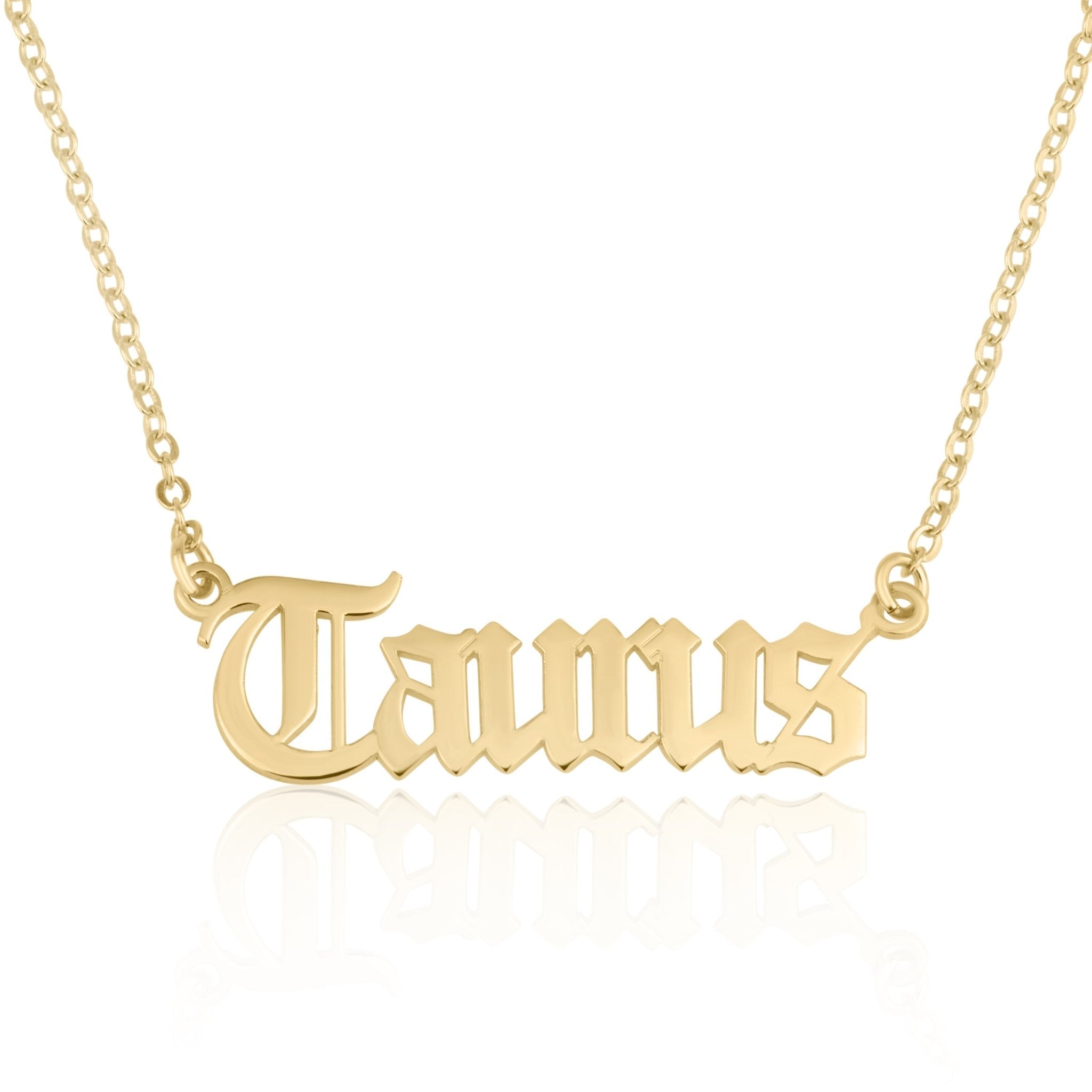 Taurus Script Necklace La Vie Bien Taurus Script Necklace