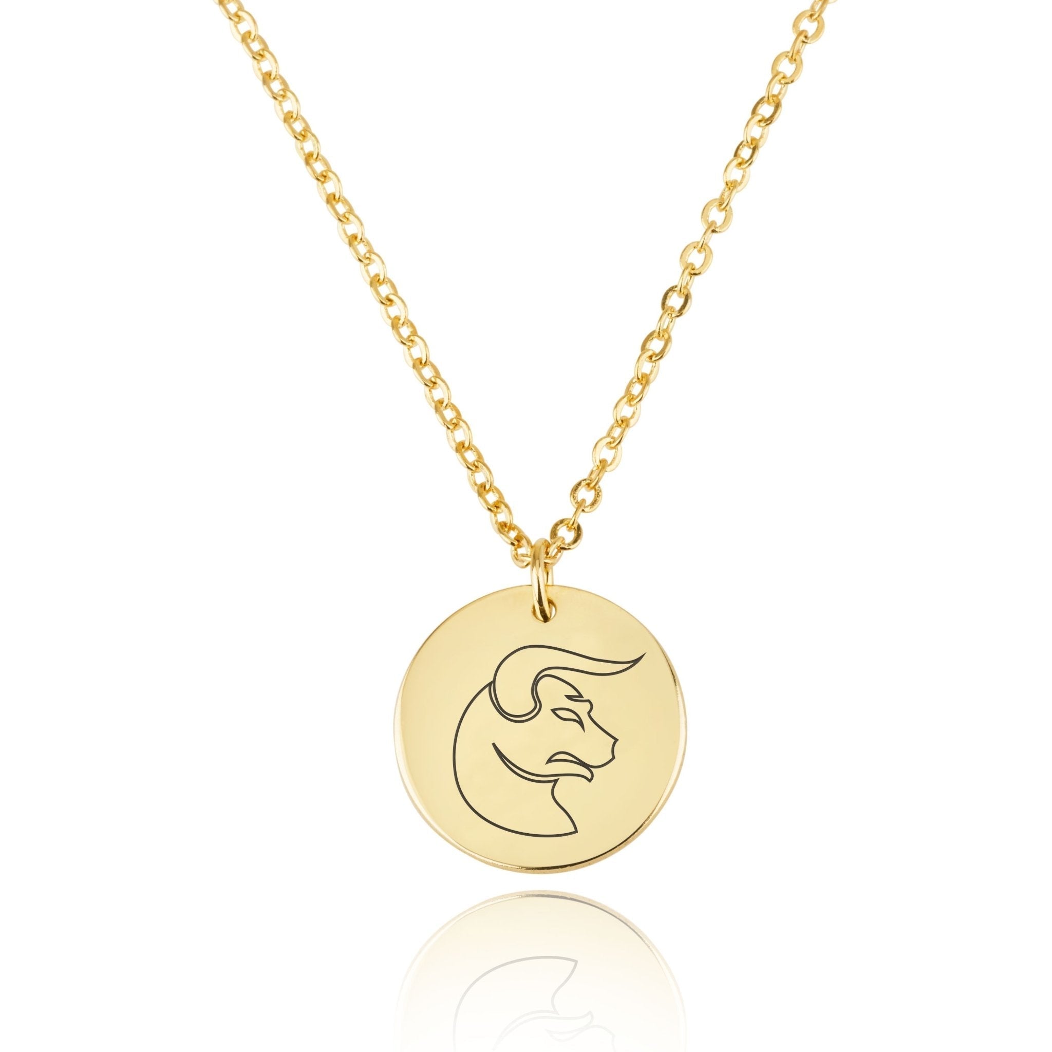 Taurus Zodiac Disk Necklace La Vie Bien Taurus Zodiac Disk Necklace