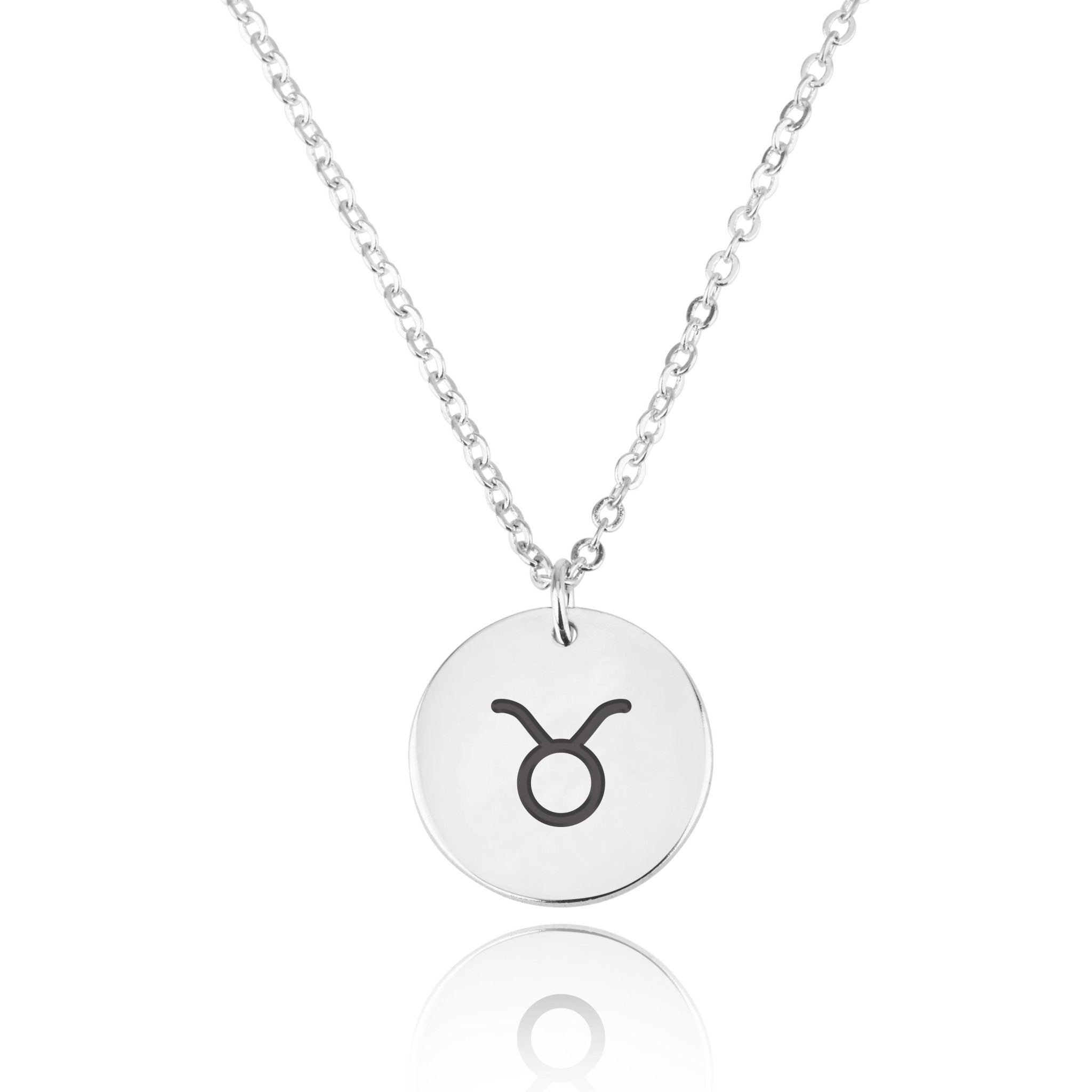 Taurus Zodiac Sign Disk Necklace La Vie Bien Taurus Zodiac Sign Disk Necklace
