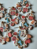 Taylor Back To School earrings, 14k gold plated, handmade with polymer clay, Nickel free