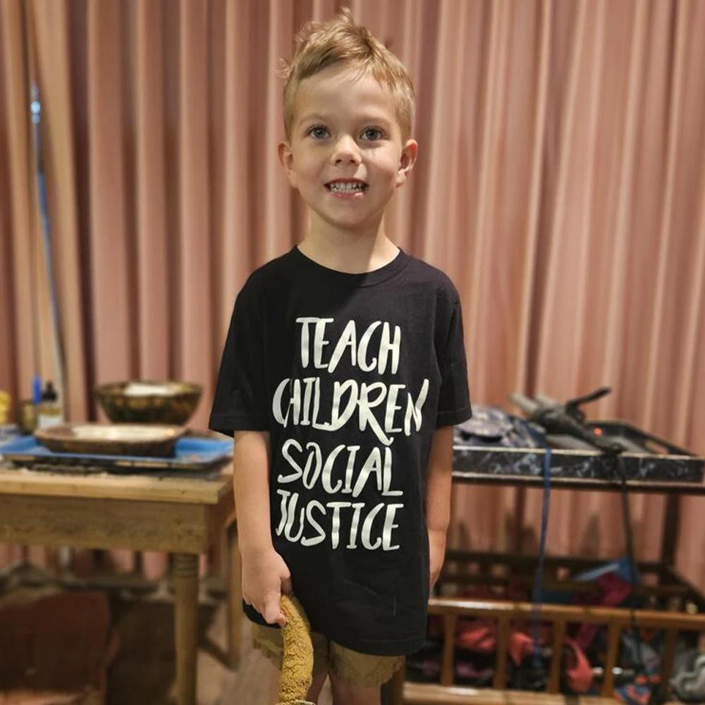 Teach Children Social Justice Kids Tee by Kind Cotton
