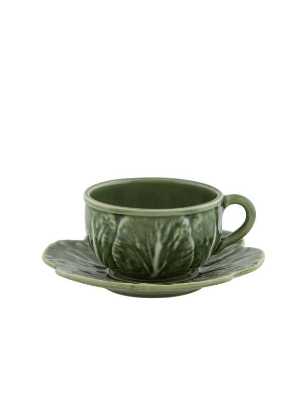TEA CUP AND SAUCER in CABBAGE design by Fragola